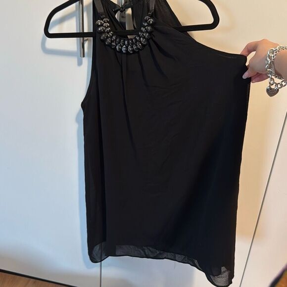 Max Studio Dresses & Skirts - MAX STUDIO Halter Neck Trapeze Dress Medium Crystal like neckline with jewels
